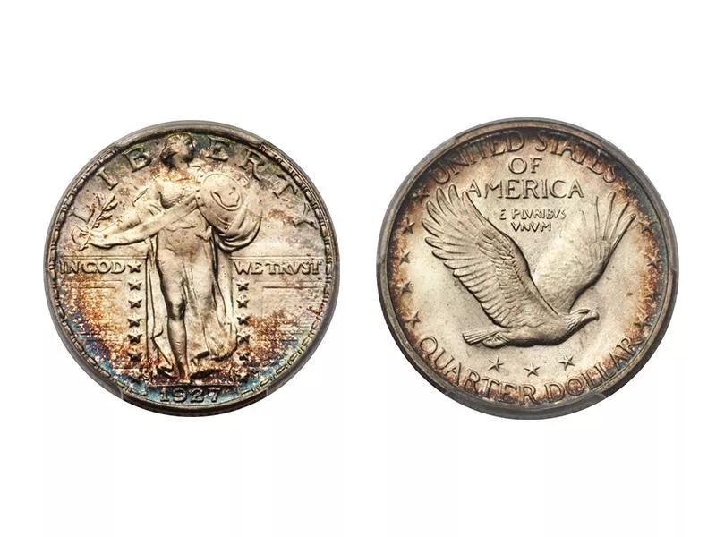 1927-S Full Head Standing Liberty Quarter