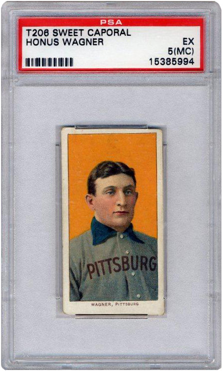 1909 T206 Honus Wagner baseball card in a PSA graded slab holder