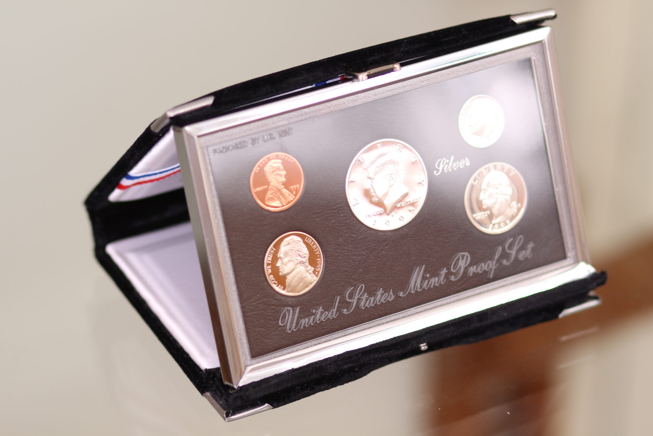 1995 US Mint silver proof set in holder