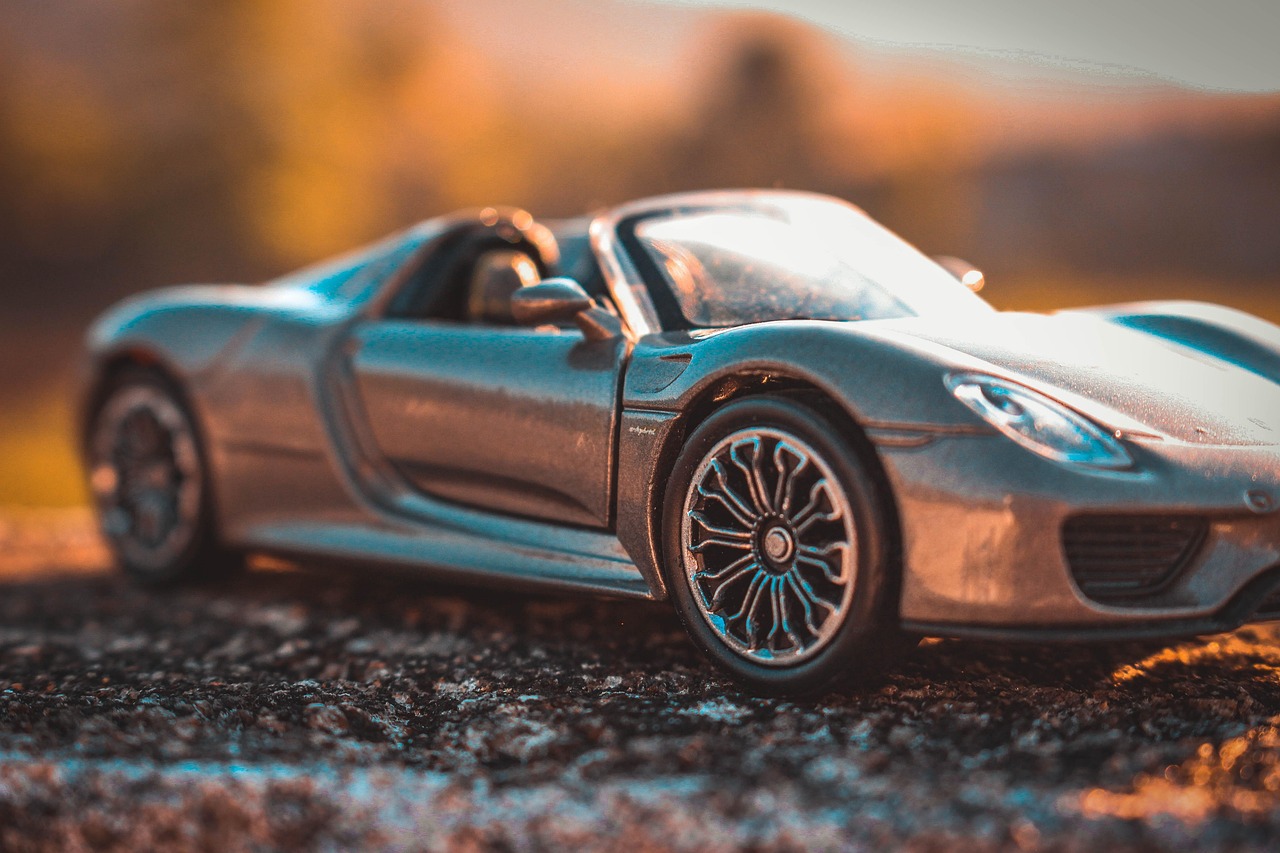 close-up of diecast car underside