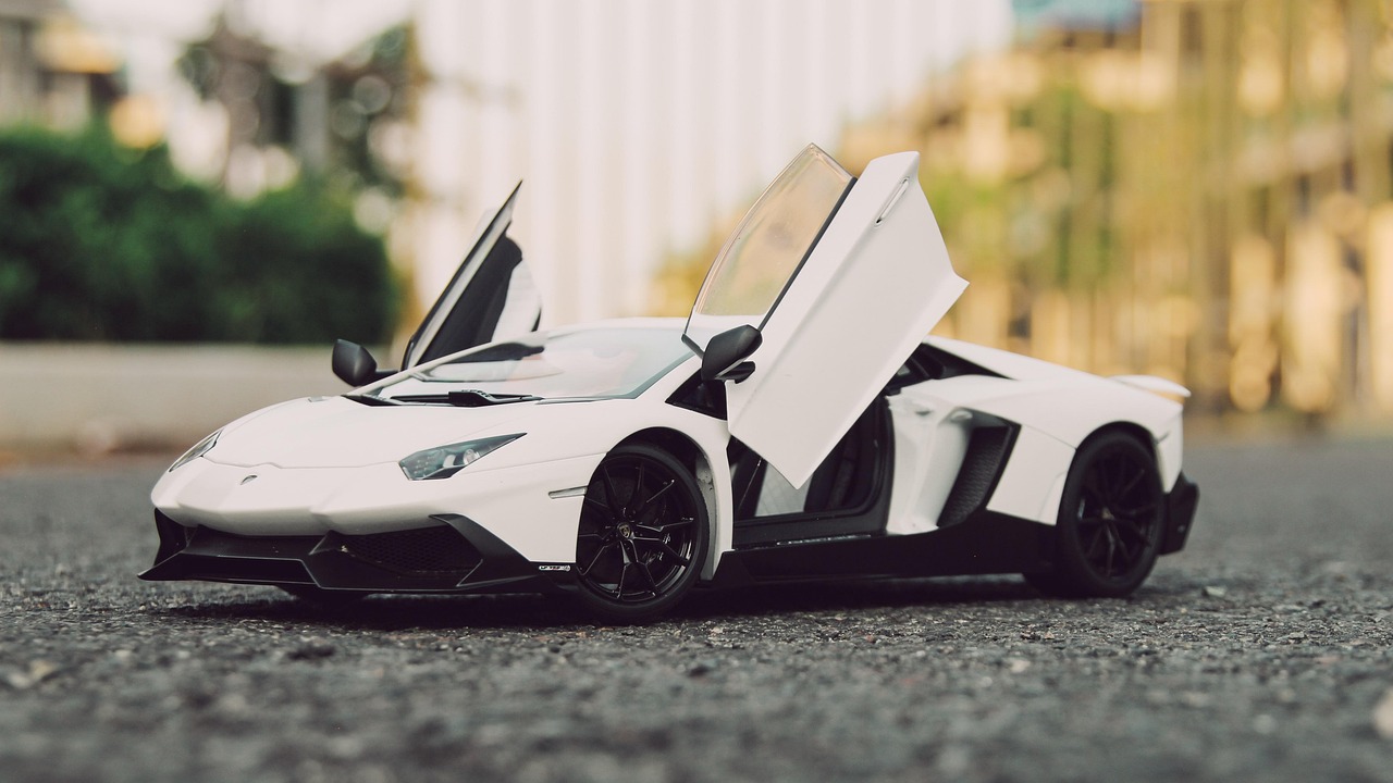 diecast model car on display