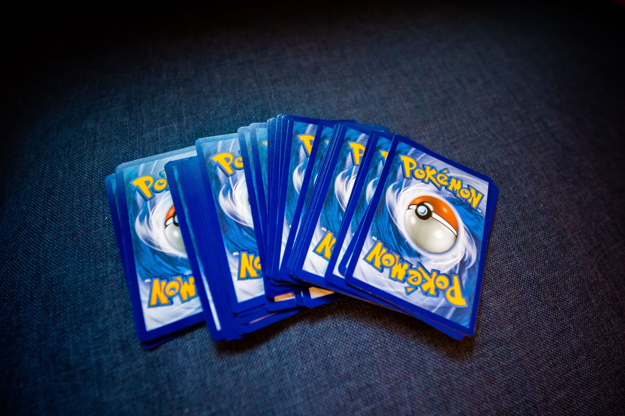 Trading cards arranged for organizing duplicates and storage